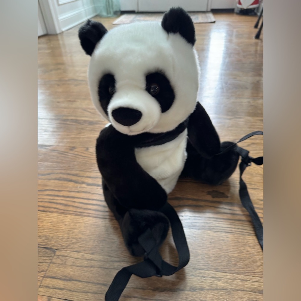 The Puppet Company Plush Panda Backpack – Soft Stuffed Animal Bag—Like New